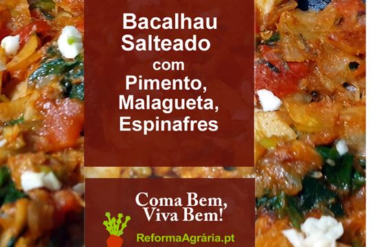 Receita de Bacalhau Salteado com Pimento, Malagueta e Espinafres