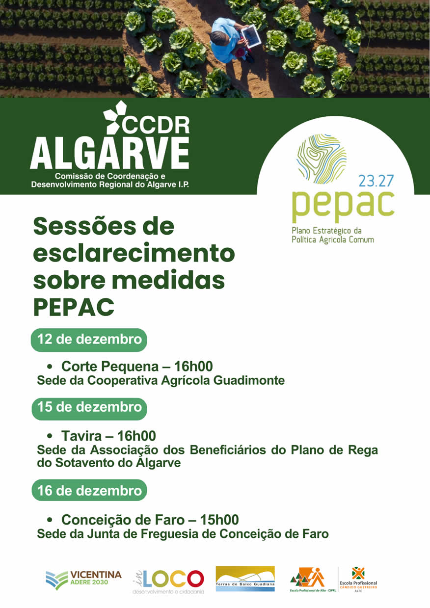 Sessões de esclarecimento sobre medidas PEPAC - Algarve