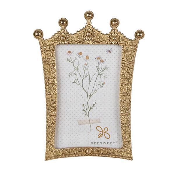Moldura Coroa Bee Dourada 10cm X 15cm