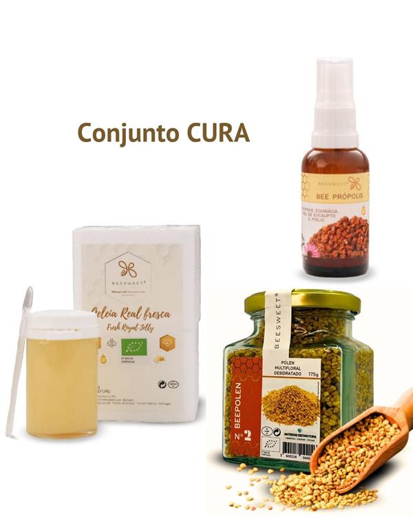 Conjunto CURA: Própolis em spray Geleia Real & N. 2 BeePólen