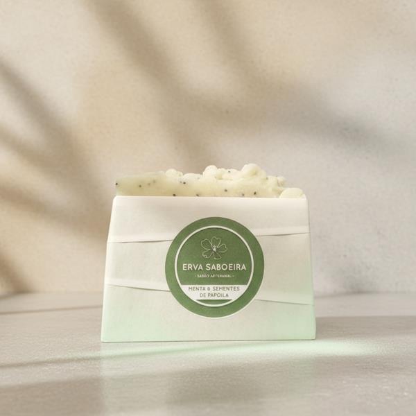 Menta & Sementes de Papoila | Sabonete Artesanal | 110g